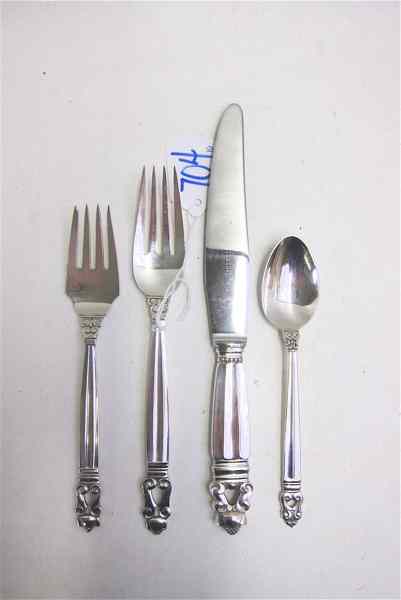 Appraisal: PIECE GEORG JENSEN STERLING SILVER FLATWARE SET service for four