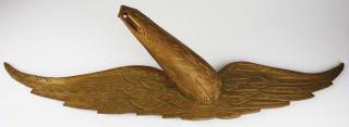 Appraisal: carved wooden eagle wing break glued wingspan carved wooden eagle