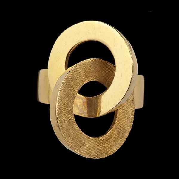 Appraisal: k Double Circle Ring Ca k yellow gold ring with