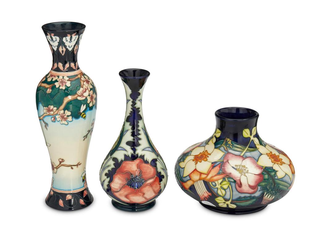 Appraisal: A group of Moorcroft pottery vases Late th early st