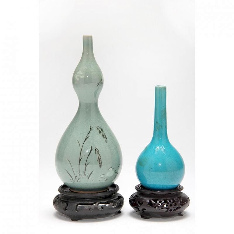 Appraisal: Two Asian Cabinet Vases early th century including a Korean