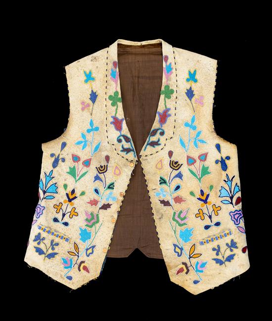 Appraisal: Sale Lot A Cree Beaded Hide and Fabric Vest Height