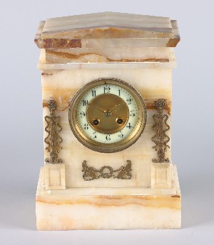 Appraisal: A Gilt Metal Mounted Onyx Mantle Clock Height inches