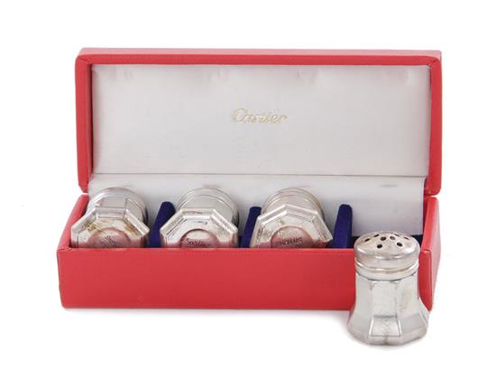 Appraisal: Cartier sterling individual salt shakers in original red box H