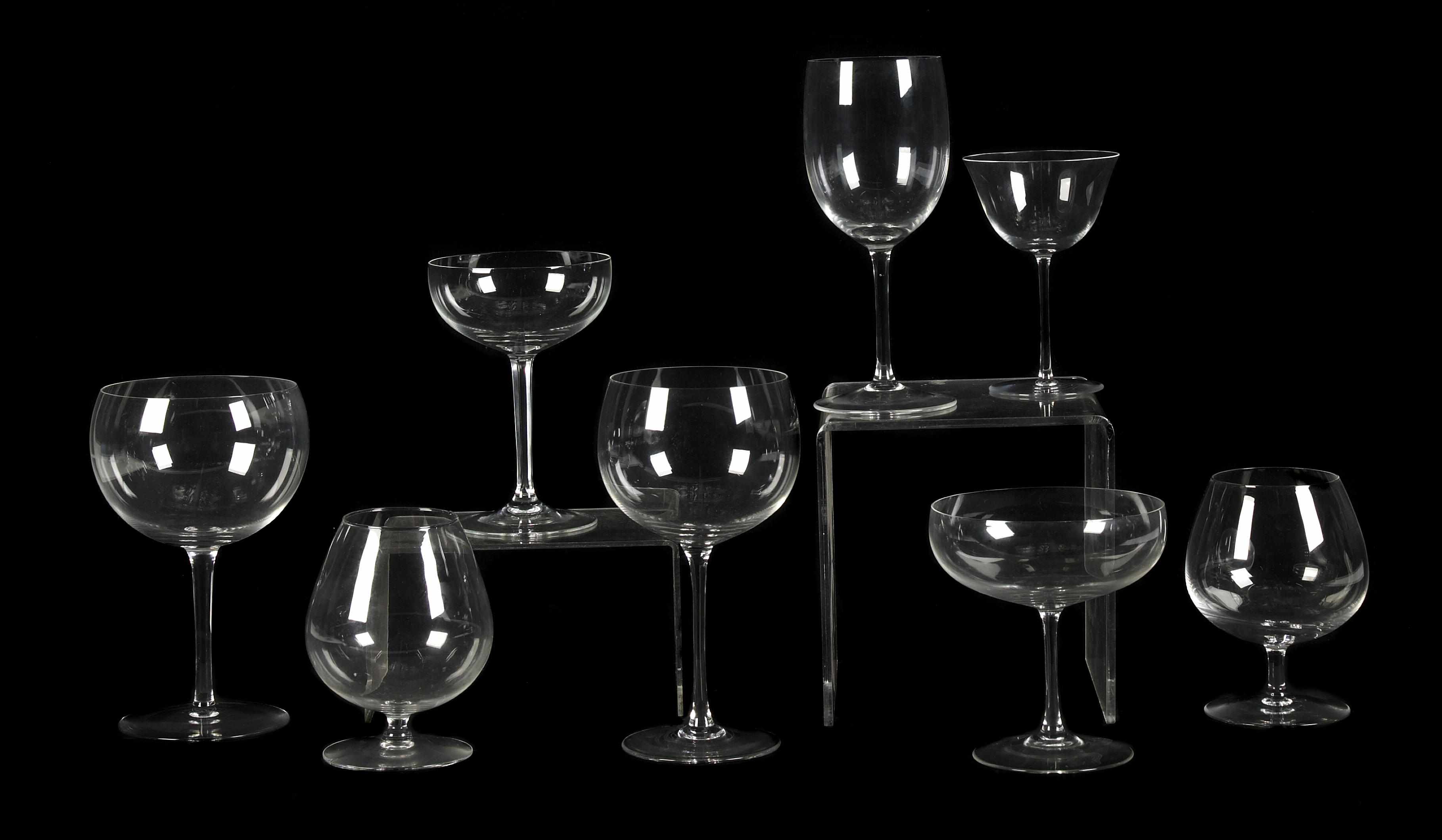 Appraisal: A group of Baccarat stemware comprising eleven small glasses and