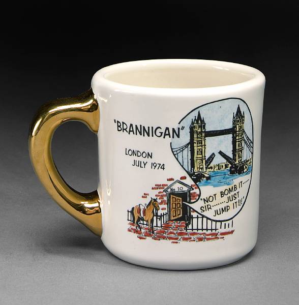 Appraisal: A John Wayne gifted mug from Brannigan United Artists A