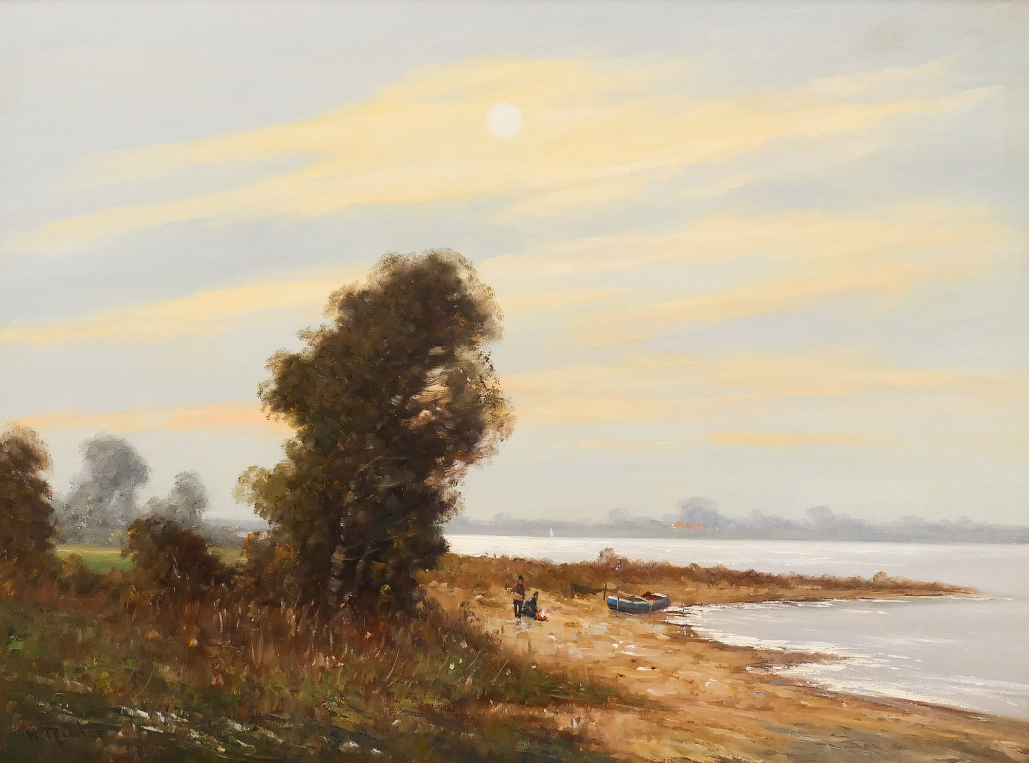 Appraisal: Herman Reuter - German ''Coastal Landscape'' Oil on Canvas ''x