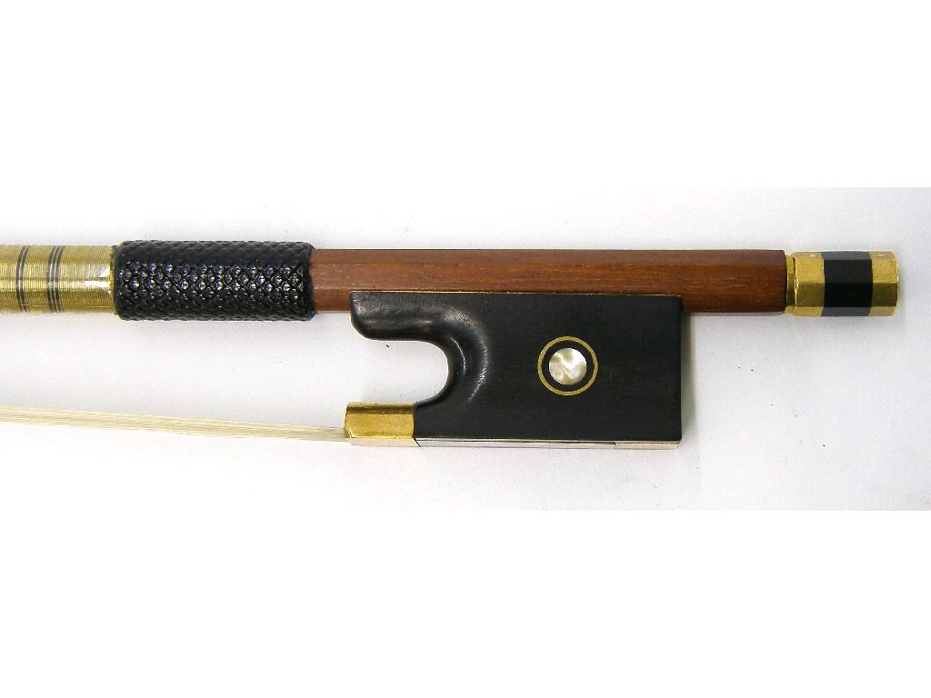 Appraisal: Contemporary brass mounted violin bow unstamped gm