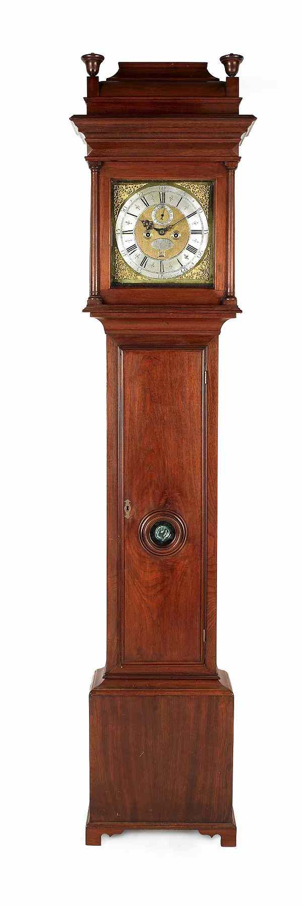 Appraisal: Philadelphia Queen Anne walnut tall case clock ca having a