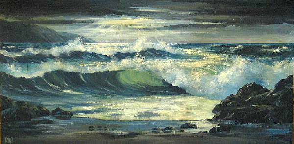 Appraisal: Logan th century Crashing waves signed 'Logan' lower left oil