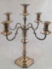 Appraisal: A silver candelabrum hallmarked for Sheffield measuring approx cm in