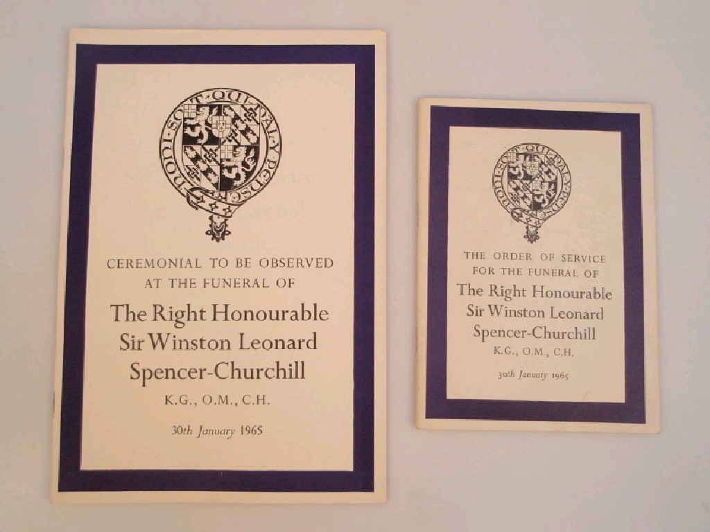 Appraisal: Copies of the order of service for the funeral of