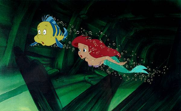 Appraisal: A Walt Disney celluloid from The Little Mermaid the multi-cel