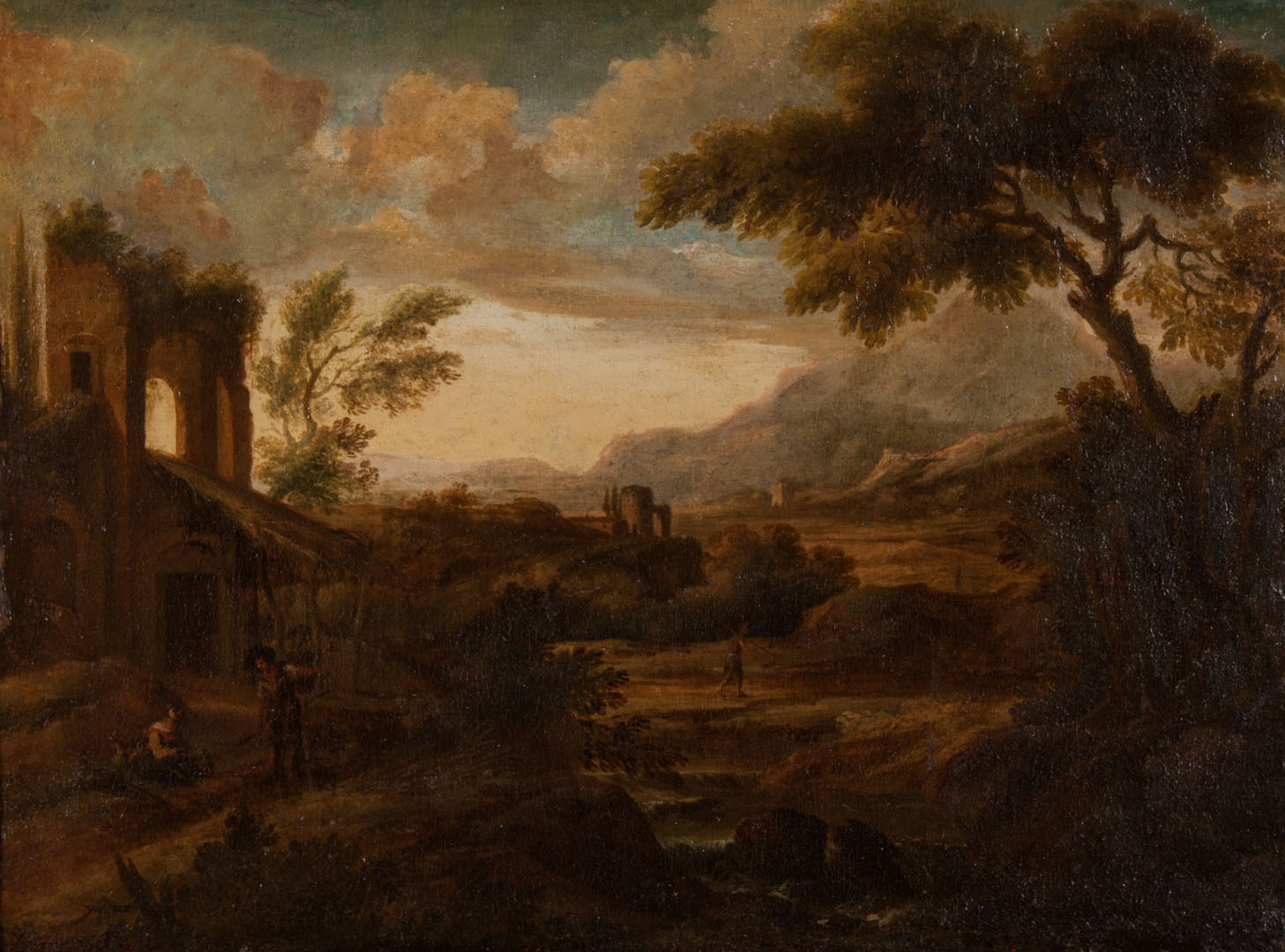 Appraisal: Attr to Gaspard Dughet Landscape oil on canvas French -