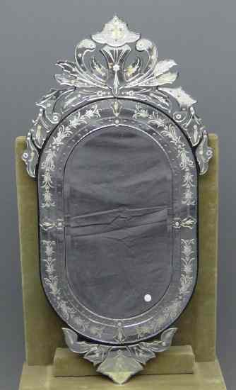 Appraisal: Venetian style mirror '' x '' One corner has line