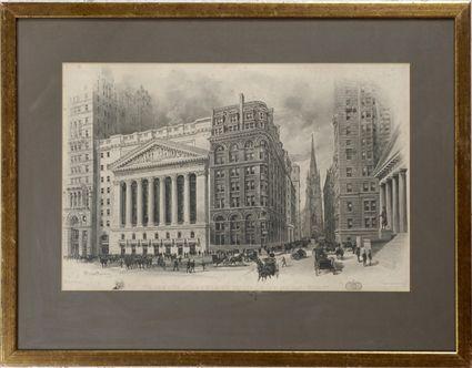 Appraisal: After Richard W Rummell The New York Stock Exchange Trinity