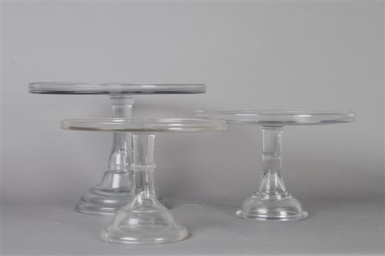 Appraisal: A Set of Three Graduated Glass Cake Stands Height of