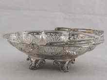 Appraisal: A silver swing handle pierced basket hallmarked Sheffield approx weight