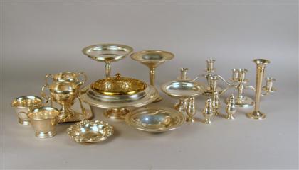 Appraisal: Assorted American sterling silver tablewares Comprising weighted pedestal candy dishes