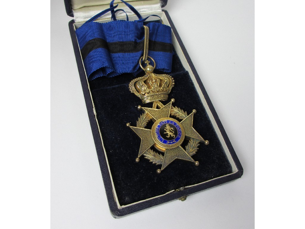 Appraisal: Belgium Order of Leopold II Knights Cross including crown suspension