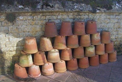 Appraisal: Forty-five terracotta flower pots cm high