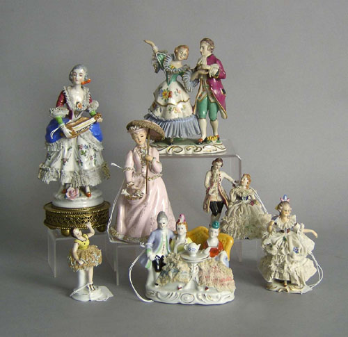 Appraisal: Seven porcelain figures tallest - h