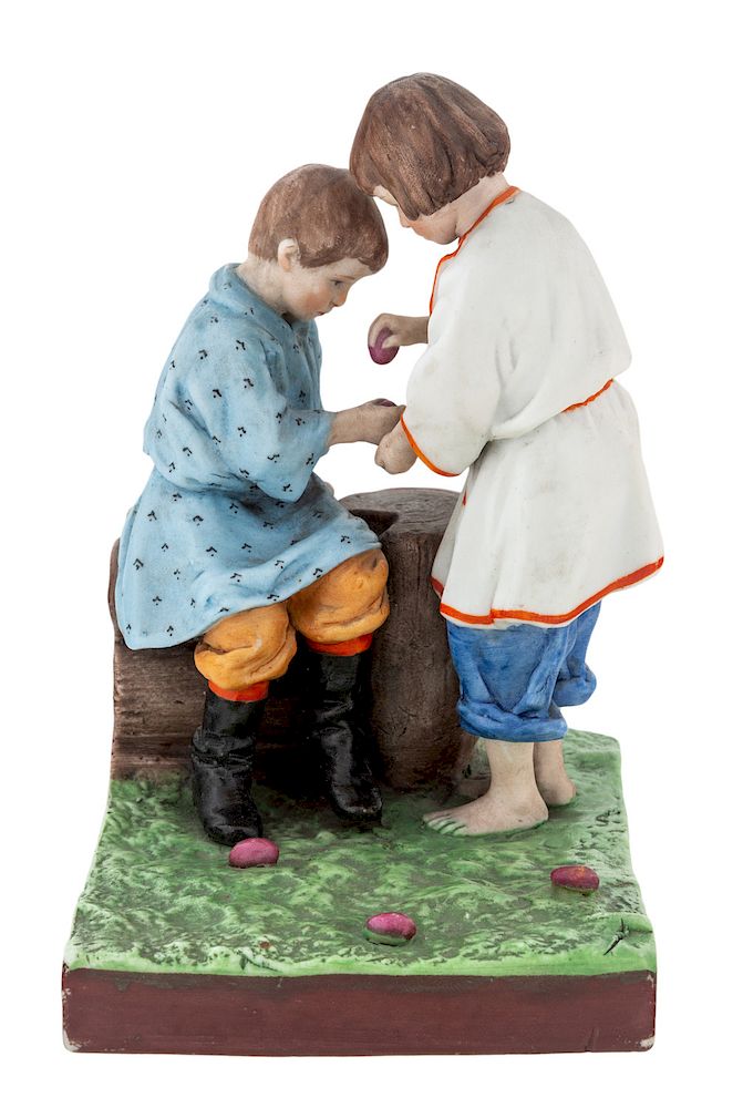 Appraisal: A RUSSIAN PORCELAIN FIGURAL GROUP OF CHILDREN WITH EASTER EGGS