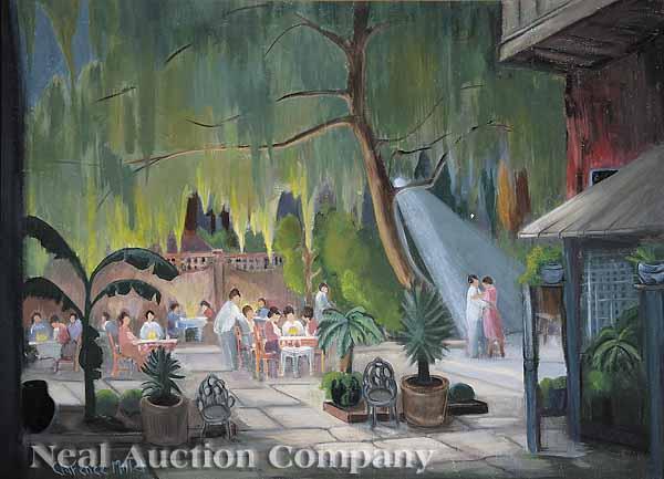 Appraisal: Clarence Millet American New Orleans - Courtyard in the French