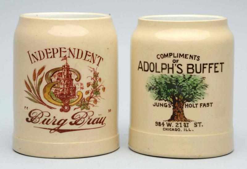 Appraisal: Lot of Beer Mugs Includes one for Adolph's Buffet and