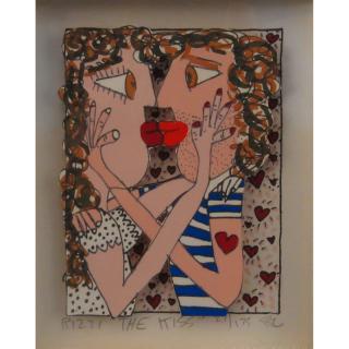 Appraisal: James Rizzi American - -D Screenprint The Kiss Pencil signed