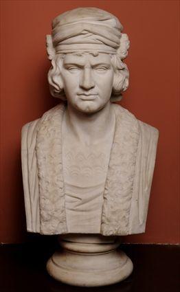 Appraisal: PORTRAIT BUST OF A GENTLEMAN IN LATE TH-CENTURY COSTUME Marble