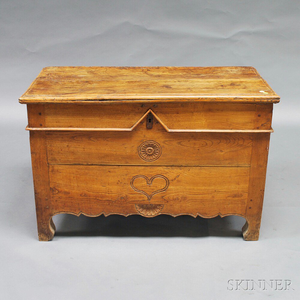 Appraisal: Continental Oak Carved Blanket Chest th century the molded rectangular