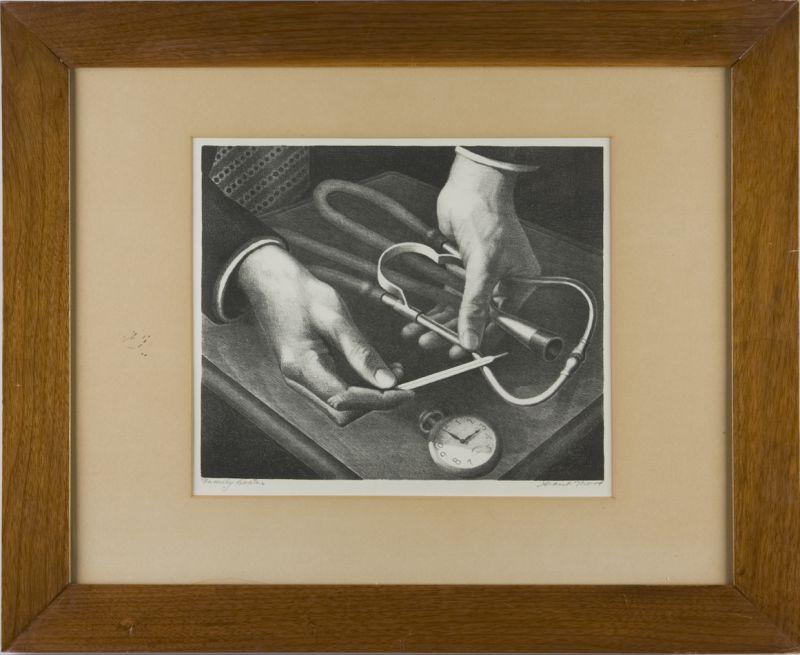 Appraisal: Grant Wood IA - Family Doctor lithograph on wove paper