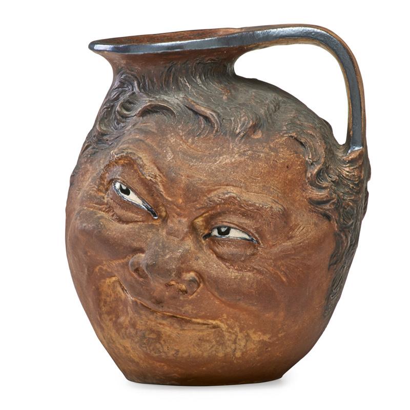 Appraisal: R W MARTIN MARTIN BROTHERS Double-sided face jug ROBERT W