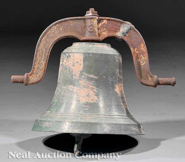 Appraisal: An American Cast Bronze Bell th c cast iron yoke