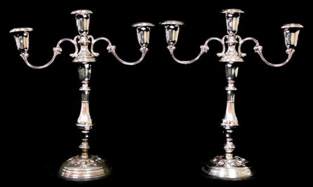 Appraisal: STERLING Two Gorham Sterling Silver candelabras with weighted bases three