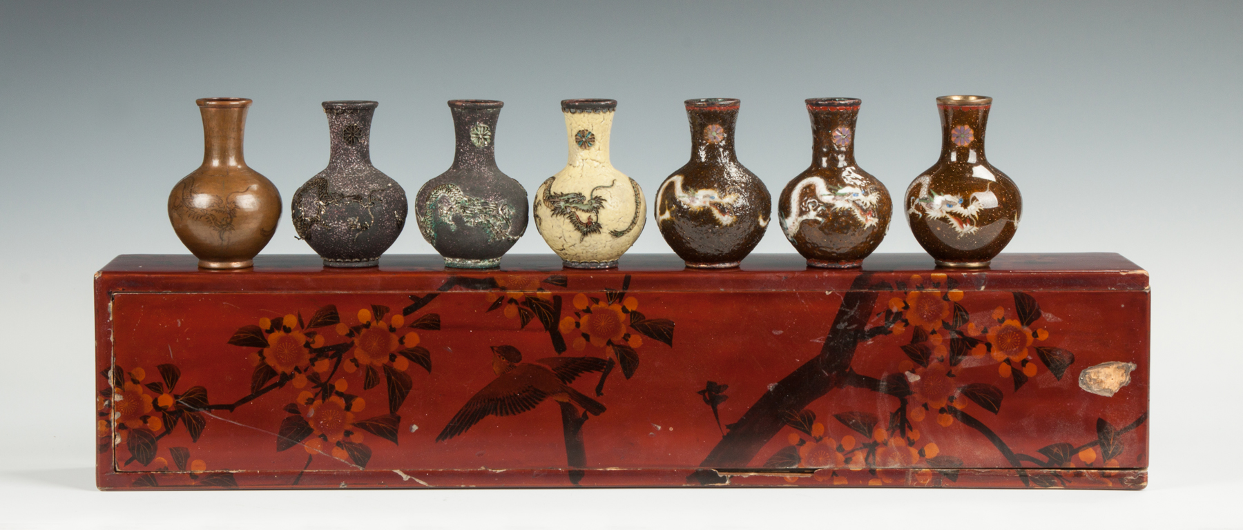 Appraisal: Japanese Vases Showing the process of cloisonn C