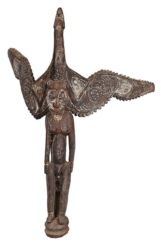 Appraisal: Papua New Guinea Carved Figural Roof Finial Iatmul Middle Sepik