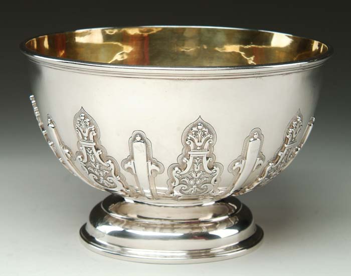 Appraisal: OUTSTANDING GEORGE IV SILVER FOOTED PUNCH BOWL Maker s mark