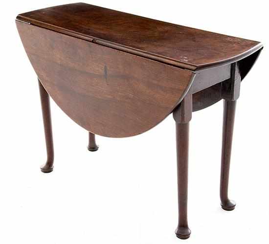 Appraisal: George III mahogany drop-leaf table late th century oval top