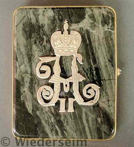 Appraisal: Rare Russian silver cigarette case the cover with a raised