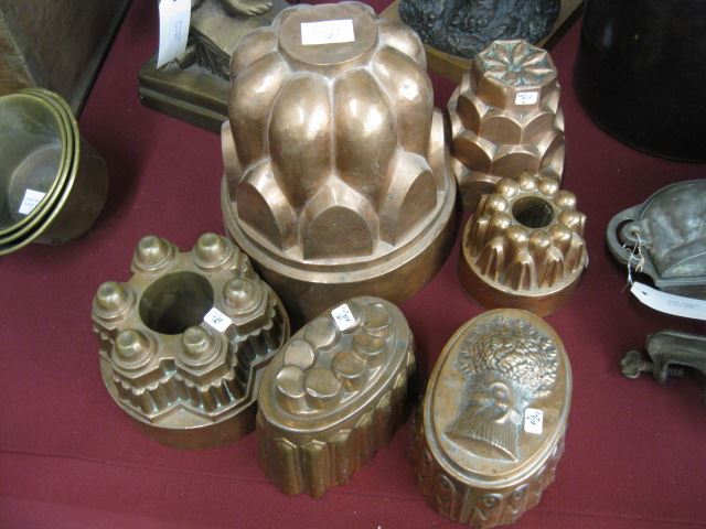 Appraisal: Collection of Copper Food Molds all different circa