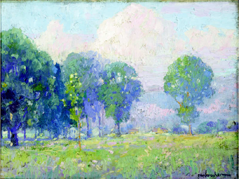 Appraisal: FRANK B NUDERSCHER AMERICAN - Spring landscape oil on board