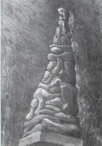 Appraisal: Study for Holocaust Memorial Sculpture circa Charcoal on Paper Caplan