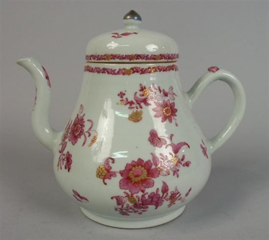 Appraisal: CHINESE EXPORT PORCELAIN FAMILLE ROSE PUNCH POT early th century