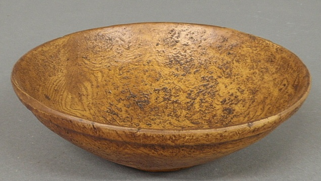 Appraisal: - Rare th c carved burl walnut bowl h x