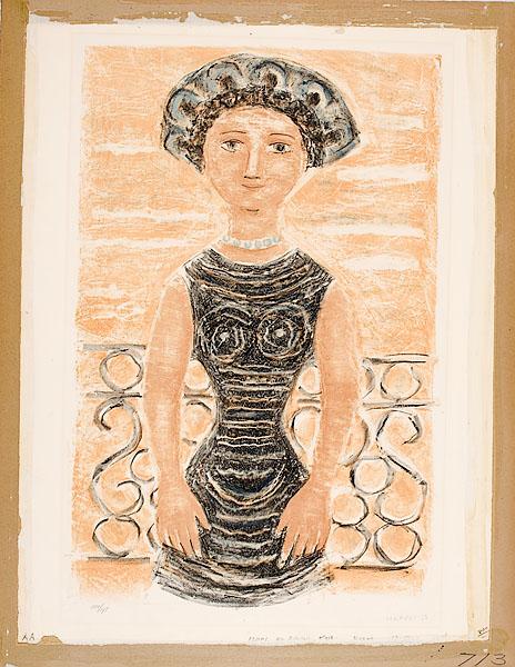 Appraisal: MASSIMO CAMPIGLI ITALIAN - Femme au Balcon lithograph in colors