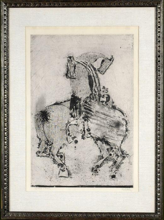 Appraisal: Johnny Friedlaender German - Two Horses Etching and lithograph signed