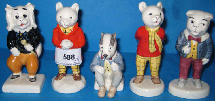 Appraisal: Beswick Figures Rupert Snowballing Rupert The Bear Allgy Pong Ping