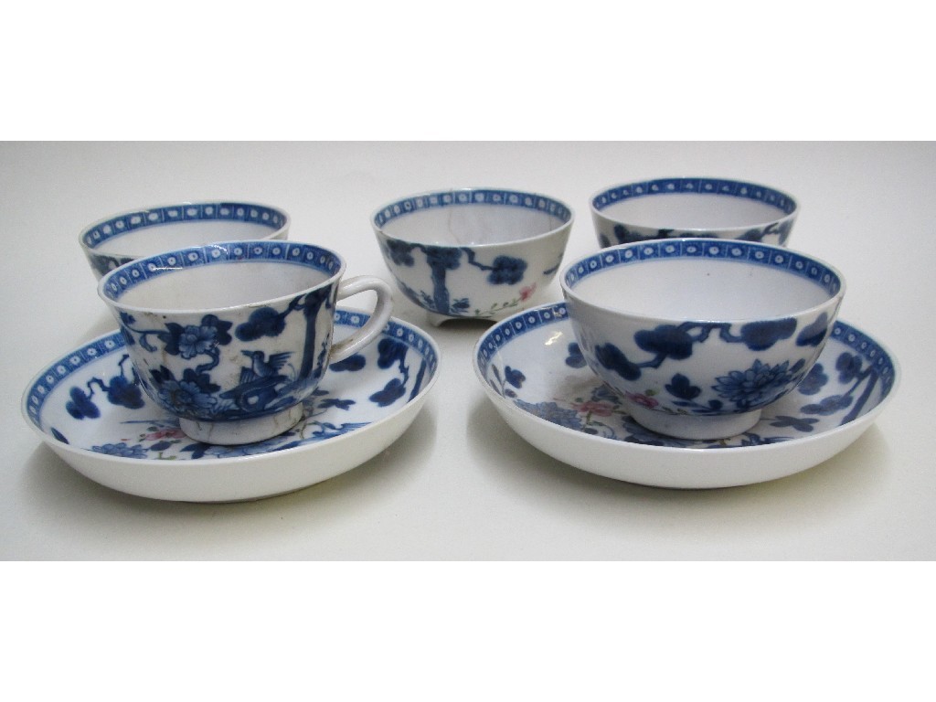 Appraisal: A Chinese export teacup two saucers and four teabowls painted